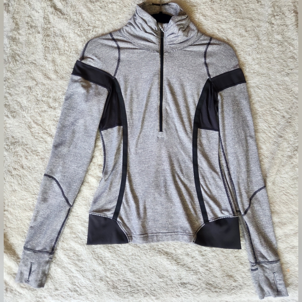Lululemon Grey Quarter-Zip Top.
